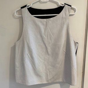 Tibi White Leather Sleeveless Top Size 10